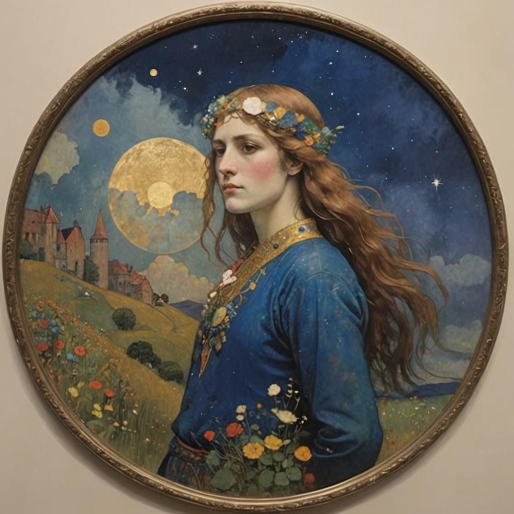 Whimsical Finnish Spring Night Sky Art