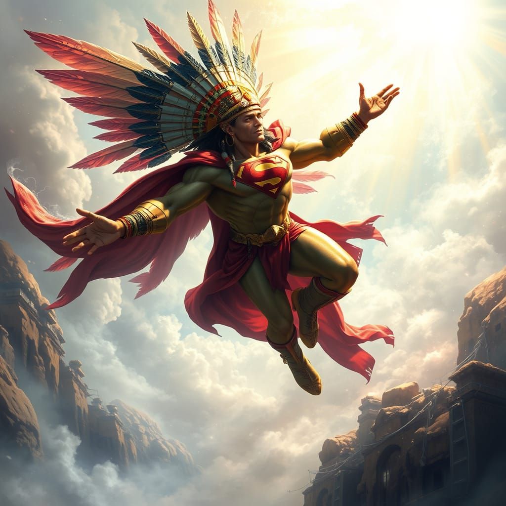 Aztec God of Wonder Soars Through Ethereal Realms