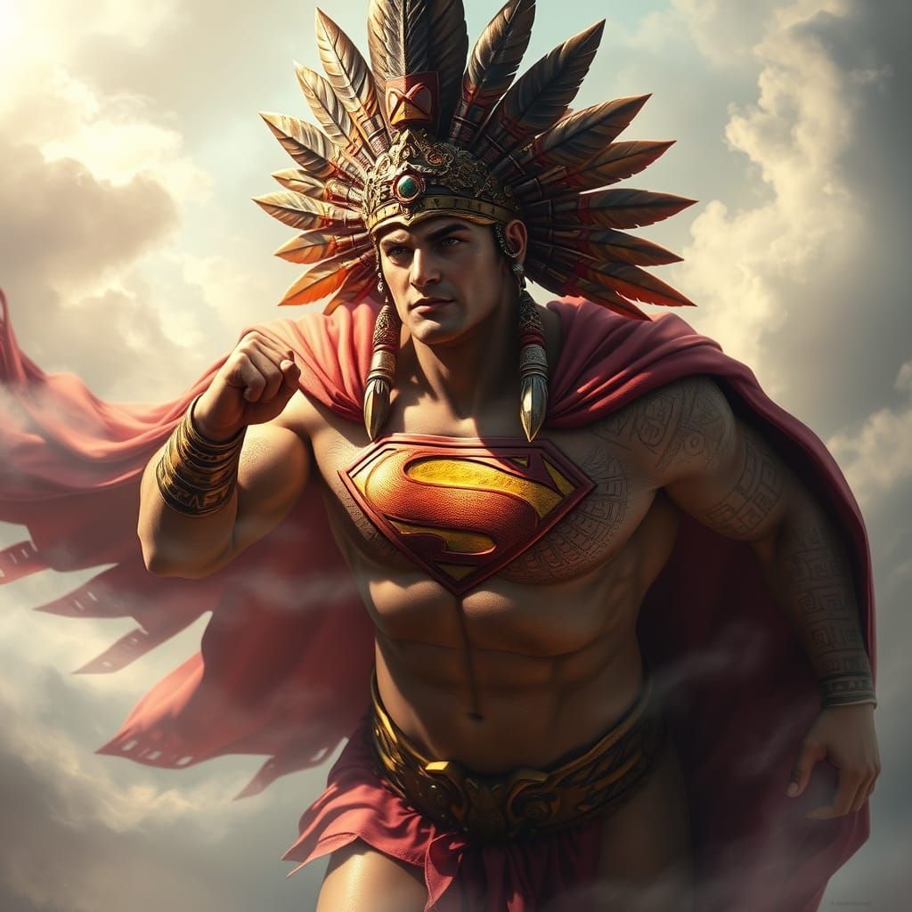 Aztec Superman in Majestic Flight