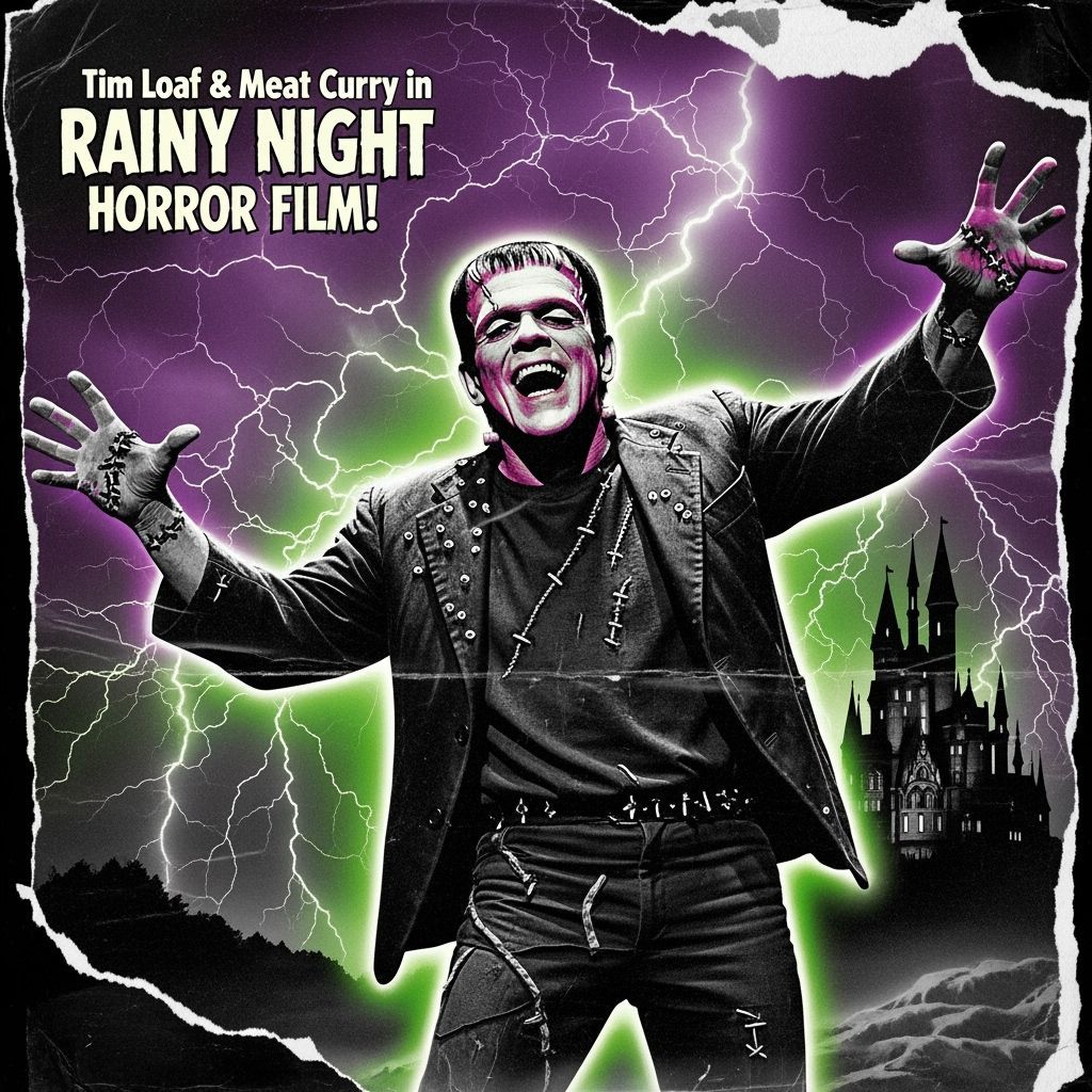 Frankenstein Monster Dances in Lightning Storm: Hammer Horro...