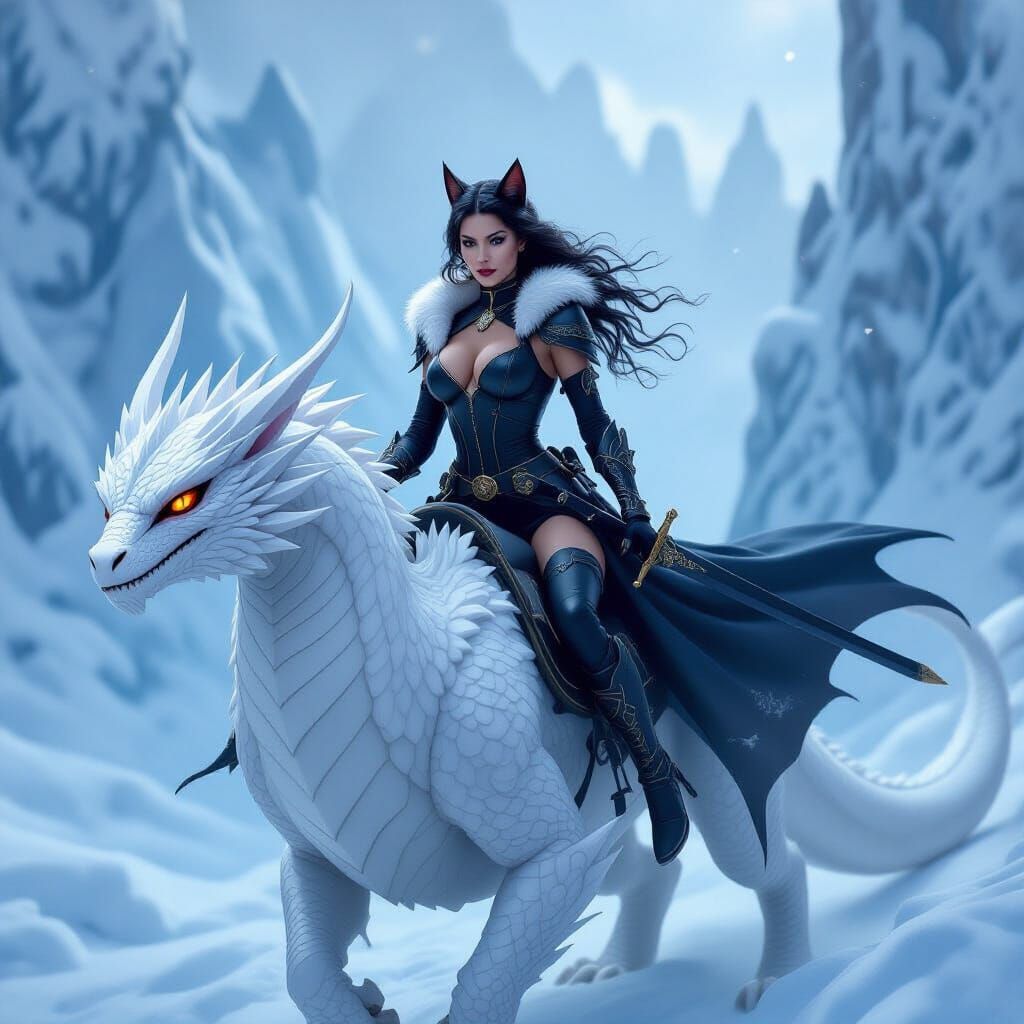 Arctic Dragon Rider: A Dark Cat Woman's Journey