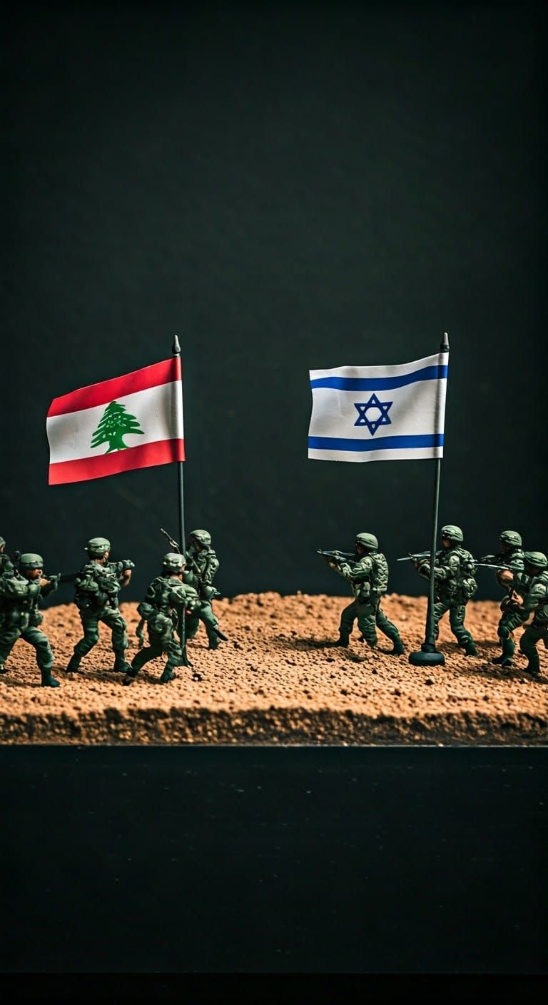 Miniature Diorama of Lebanon Border Clash