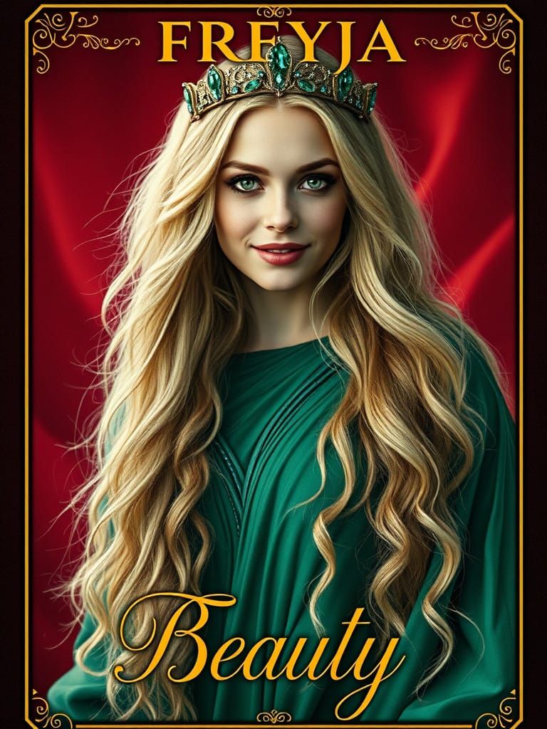 Ethereal Norse Goddess Portrayal in a Cinematic Tarot Card S...