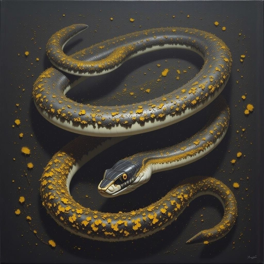 Vibrant King Cobra in Indigo Hues