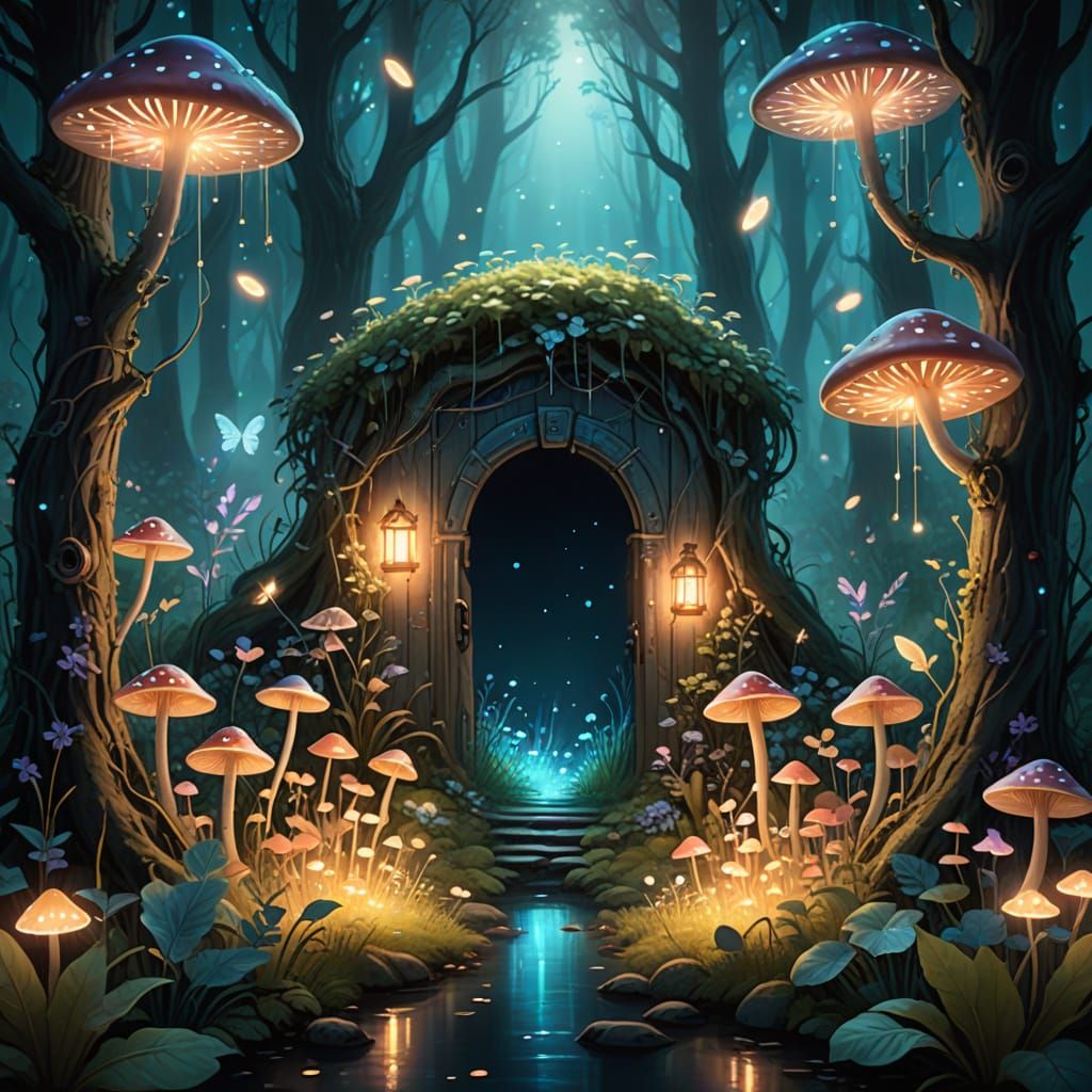 Enchanted Forest Portal in Dreamy Fantasy Art