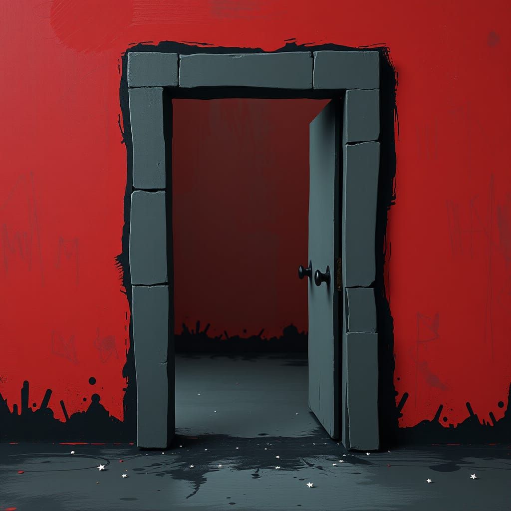 Distorted Midnight Reflection in a Funhouse Mirror