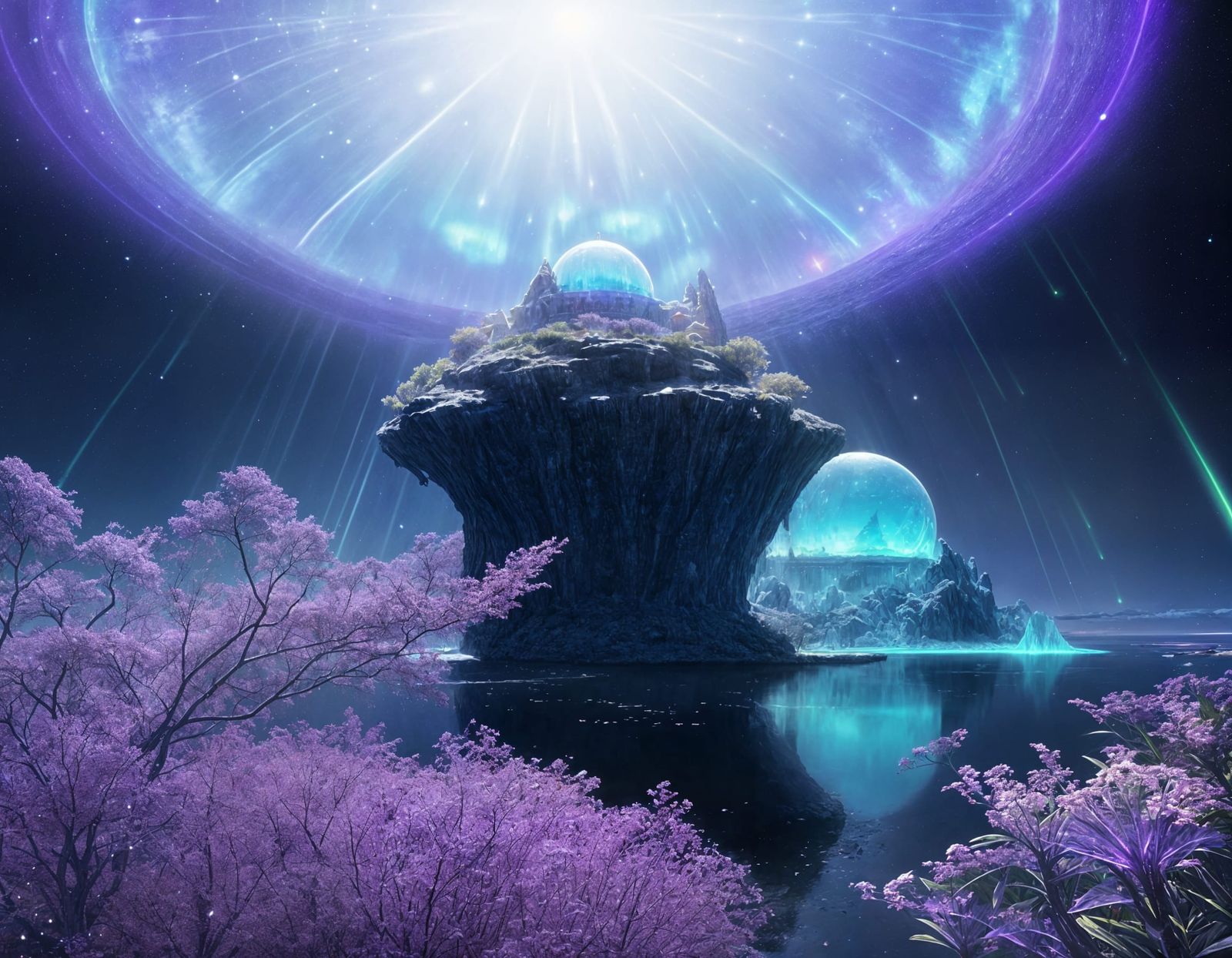 Ethereal Crystal Domes on Alcyone Planet Aurelia