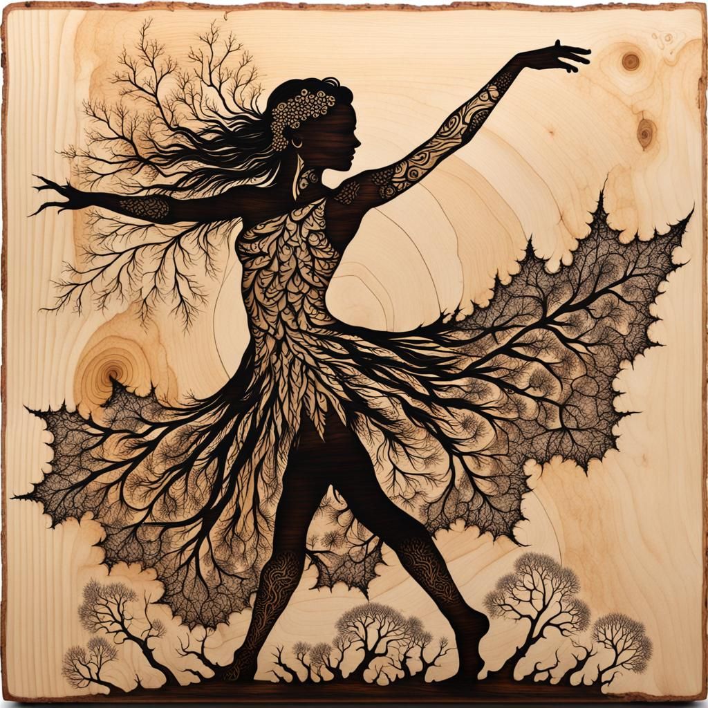 Lichtenberg fractal wood