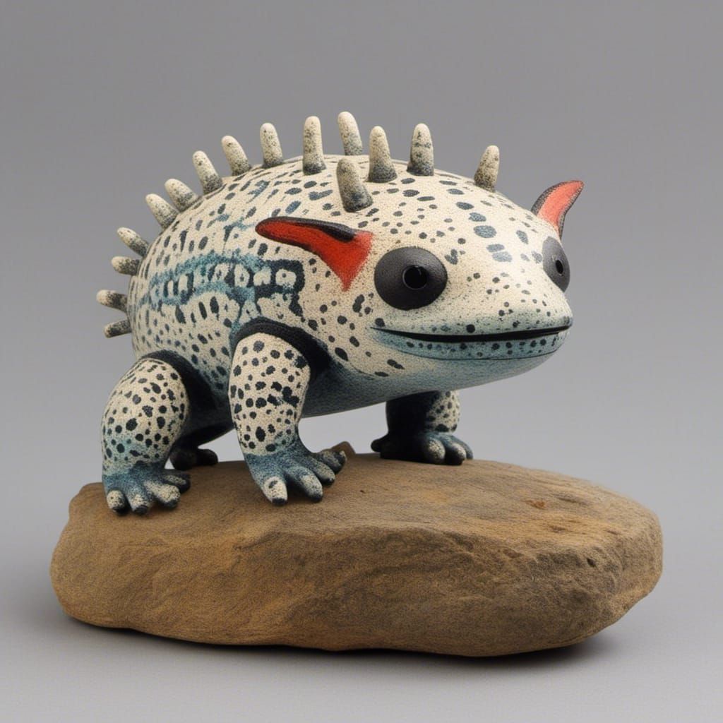 Axolotl in Dubuffet Dolls Style