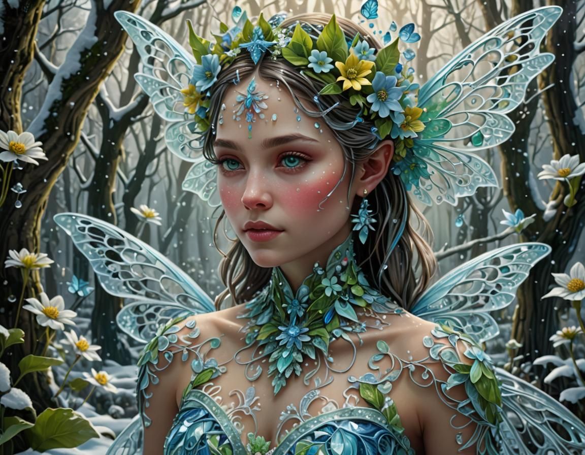 Spring Fairy Princess in Fractal Fantasy Style