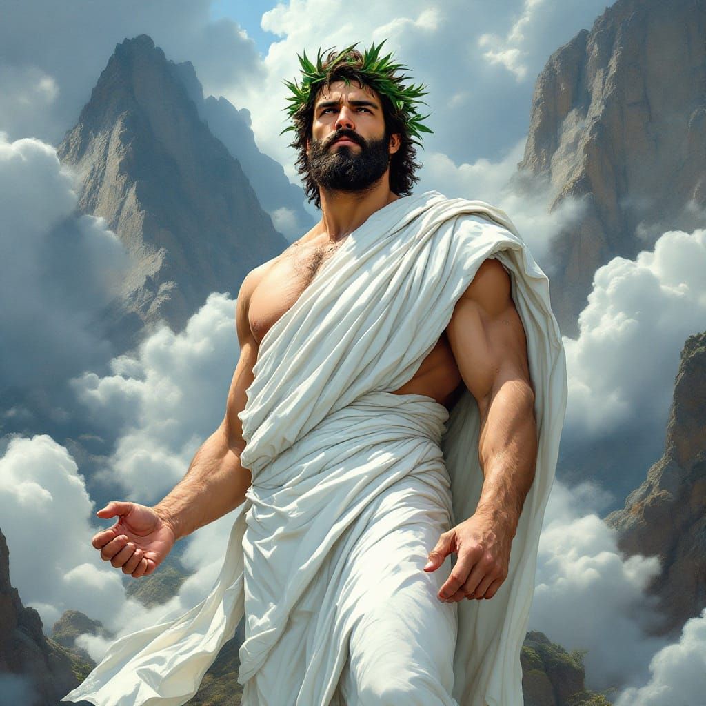 Greek God of Mount Olympus in Classical Style