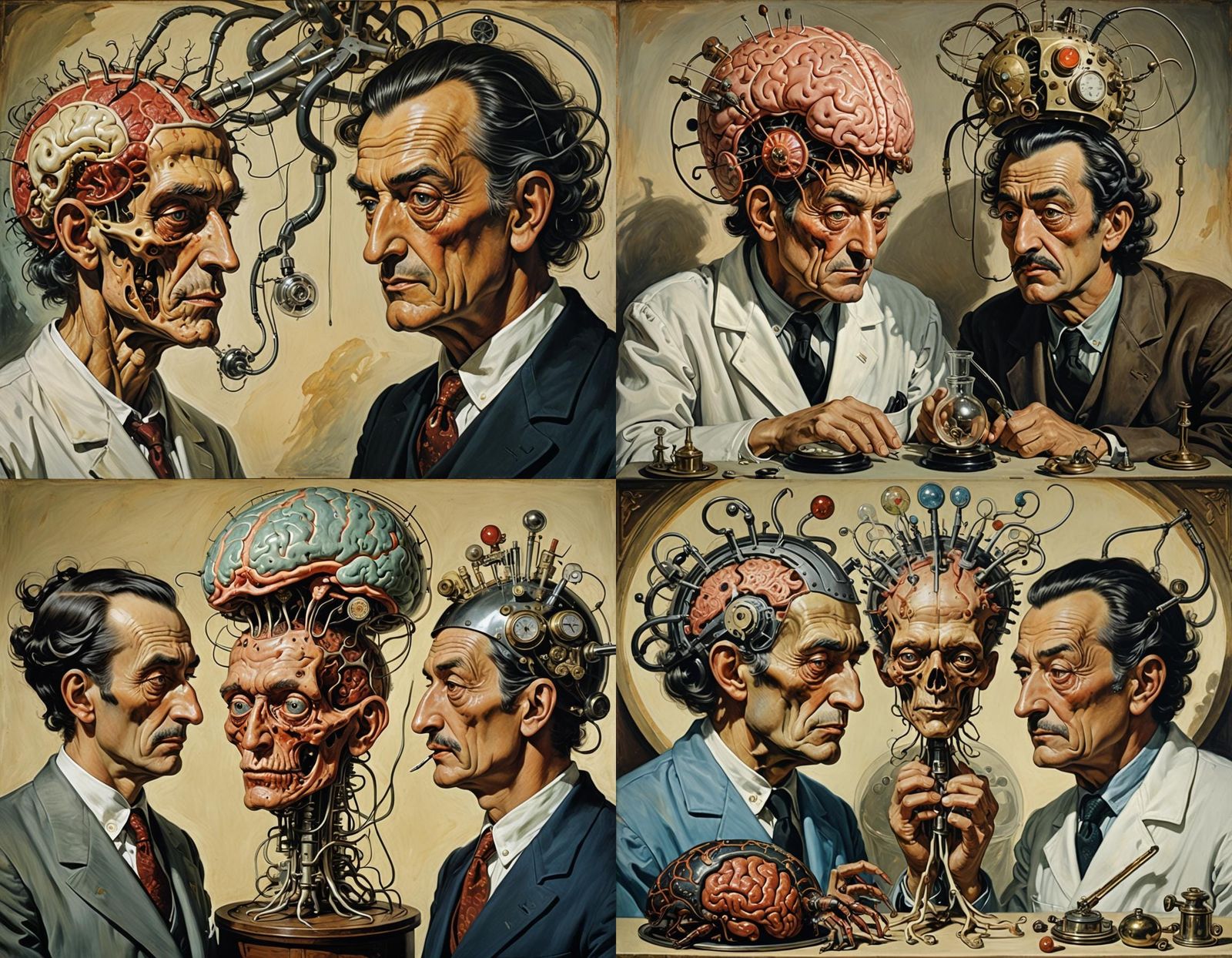 Bizarre Scientist, Apprentice, and Brainy Homunculus