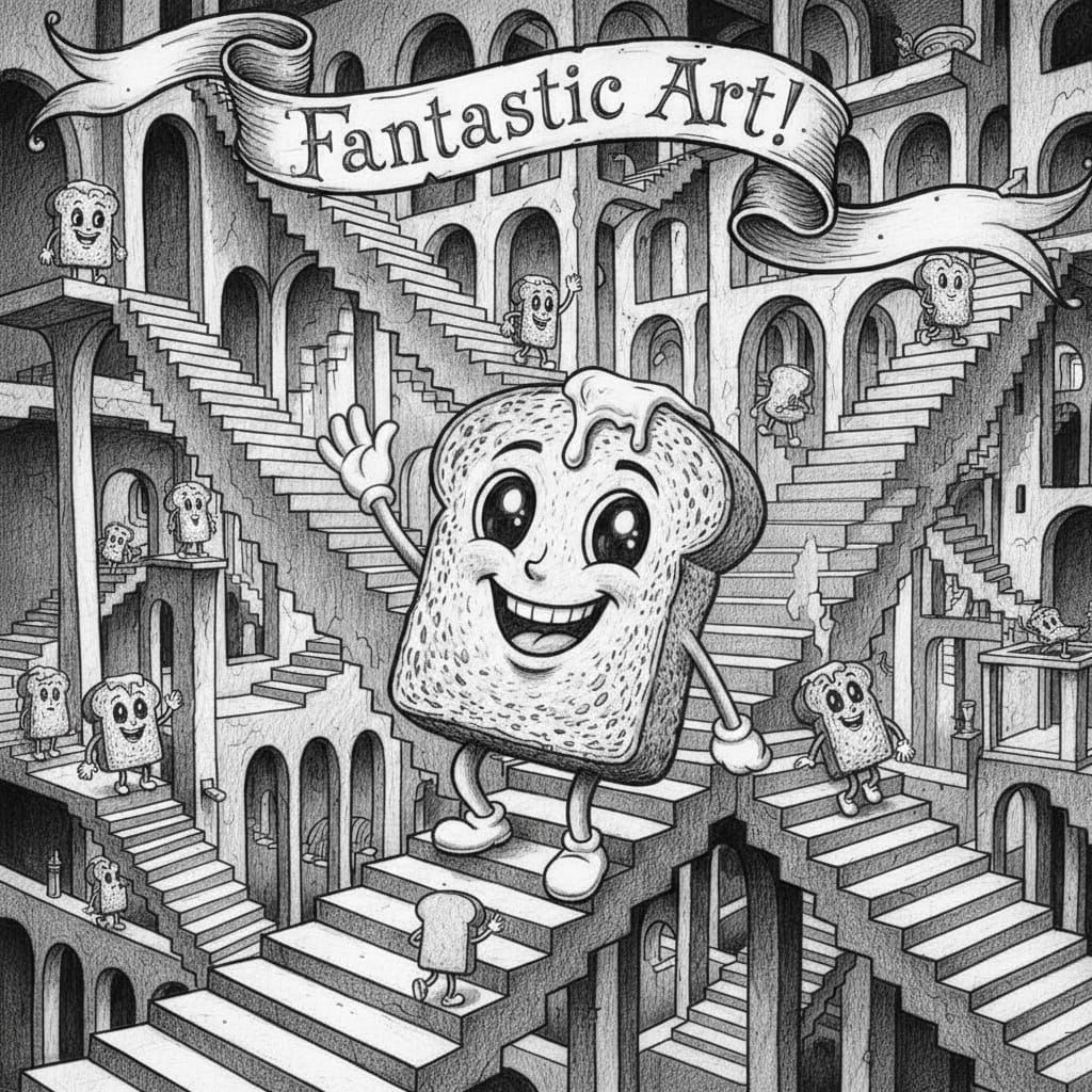 Whimsical Toast in Impossible Architecture