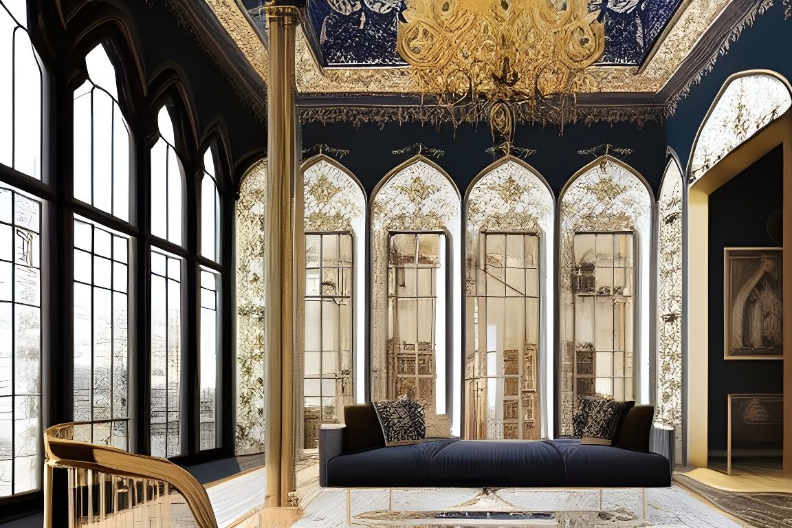 Persian Baroque Gothic Atrium Interior Design