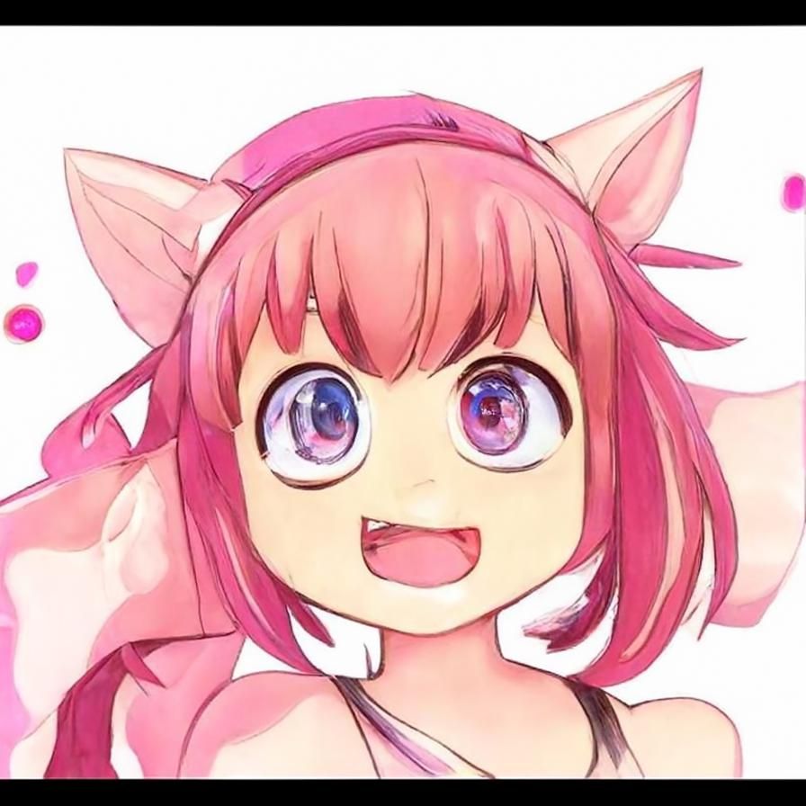 Cute Anime Girl in Manga Comic Style