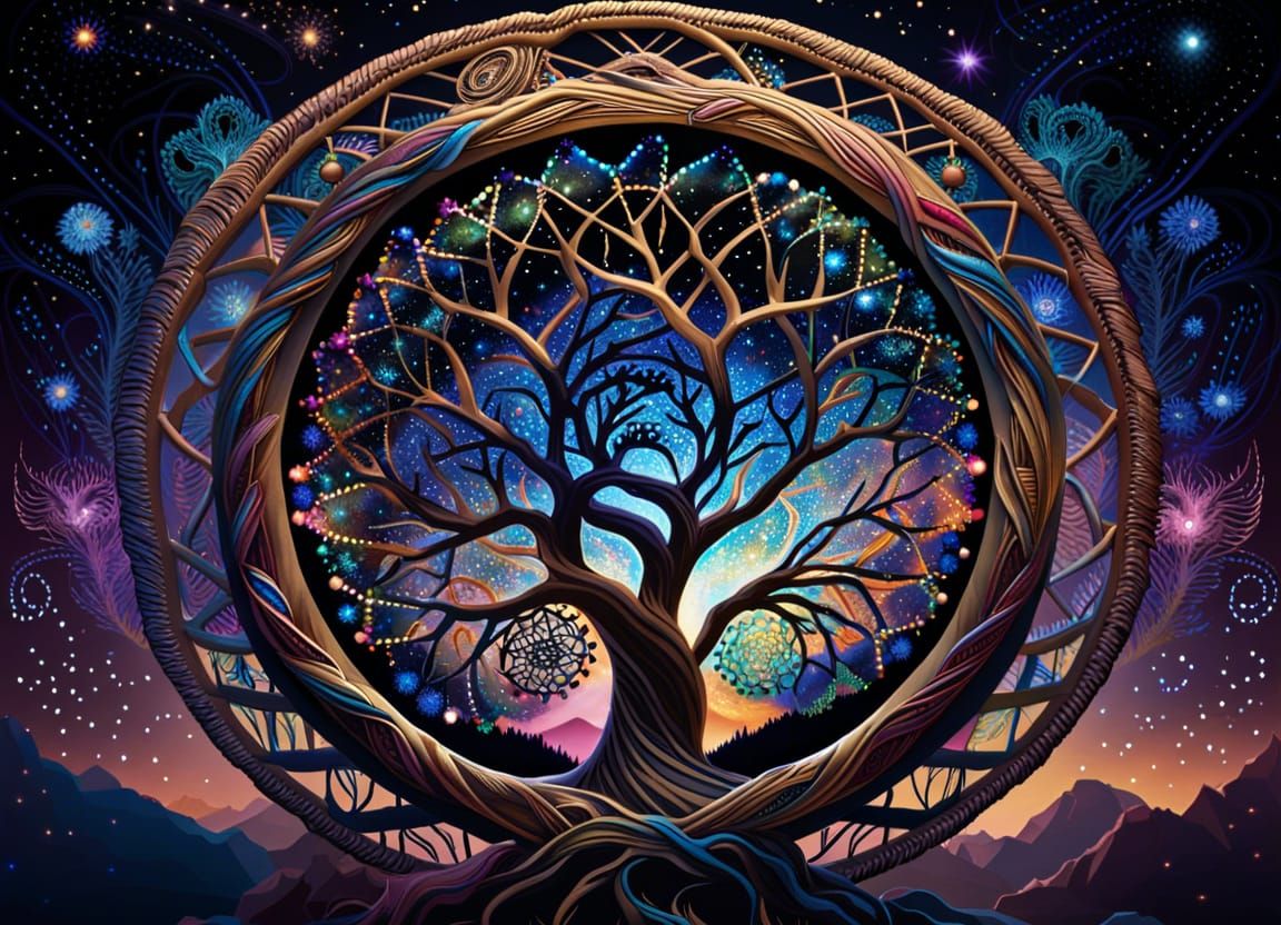 Tree of Life Dreamcatcher in Fairycore Style