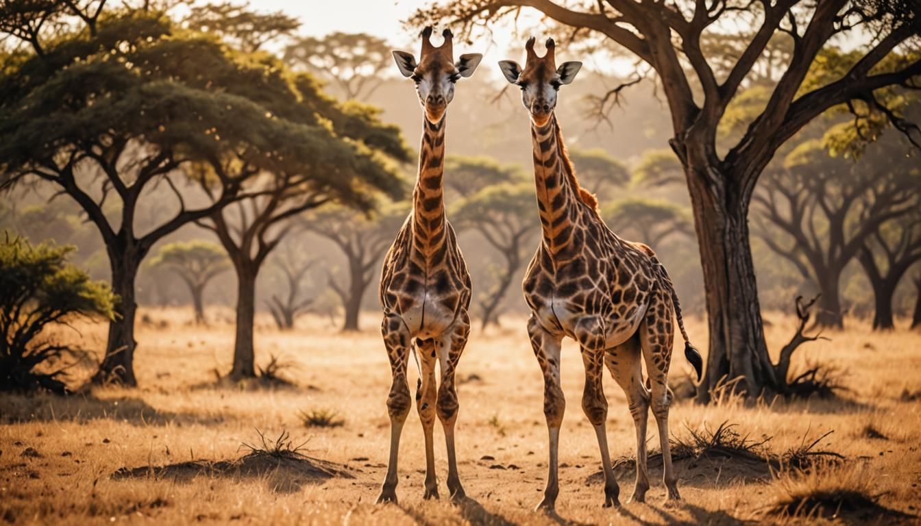 Giraffe Roaming the Savannah: Wildlife Photography