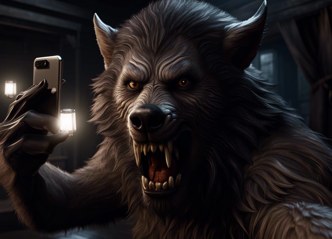 Taking a selfie when the moon is full