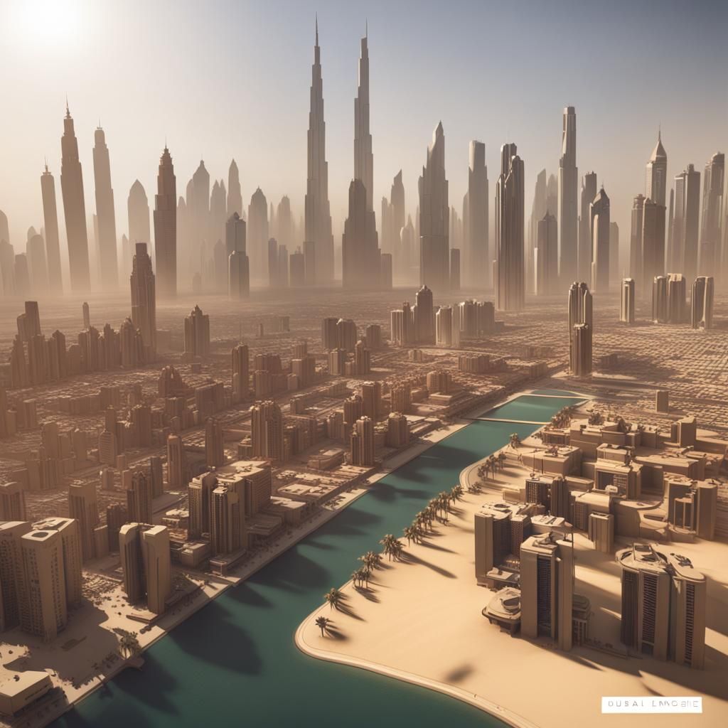 Dubai in 3D with Shading and Depth
