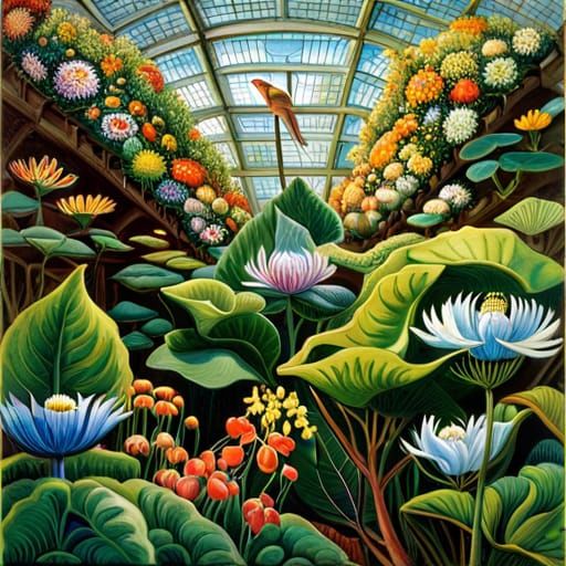 Nightingale Sings in Floral Mycelial Network