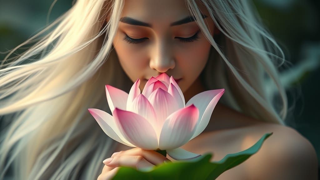 Ethereal Lotus Goddess in Soft Bloom