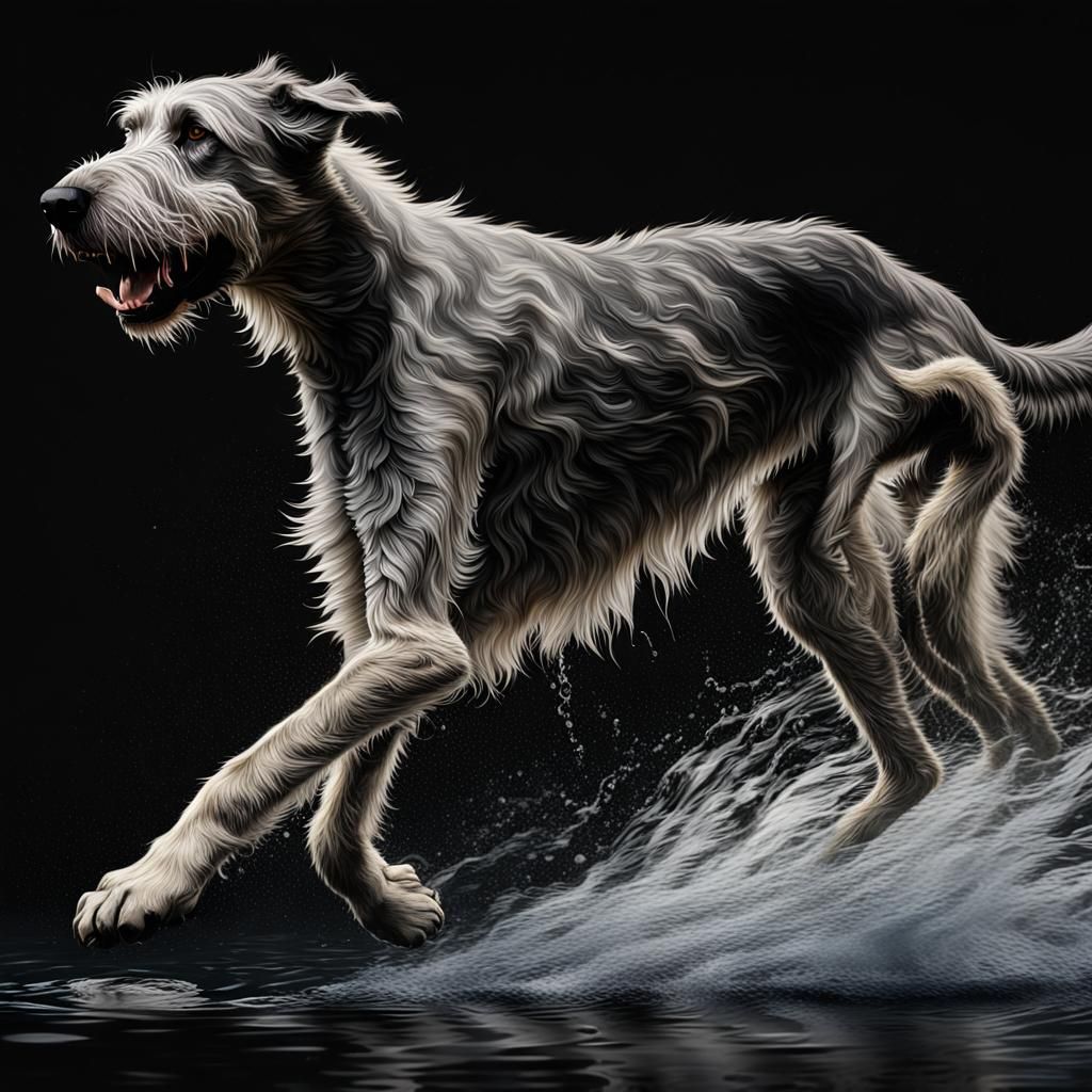 Irish wolfhound running