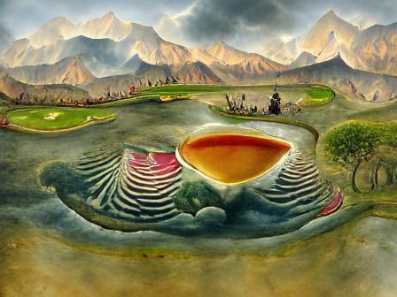 Ace of Cups Landscape in Modern Indian Style