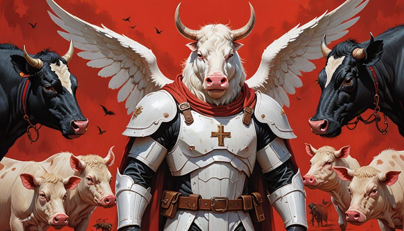 Sinister Angel in a Red Hellscapes