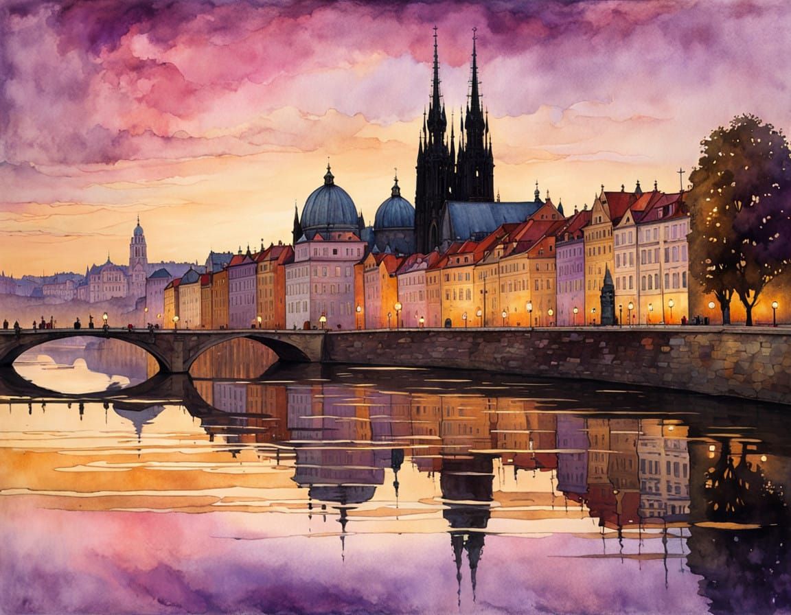 Ethereal Gothic Revival in Sunset Hues