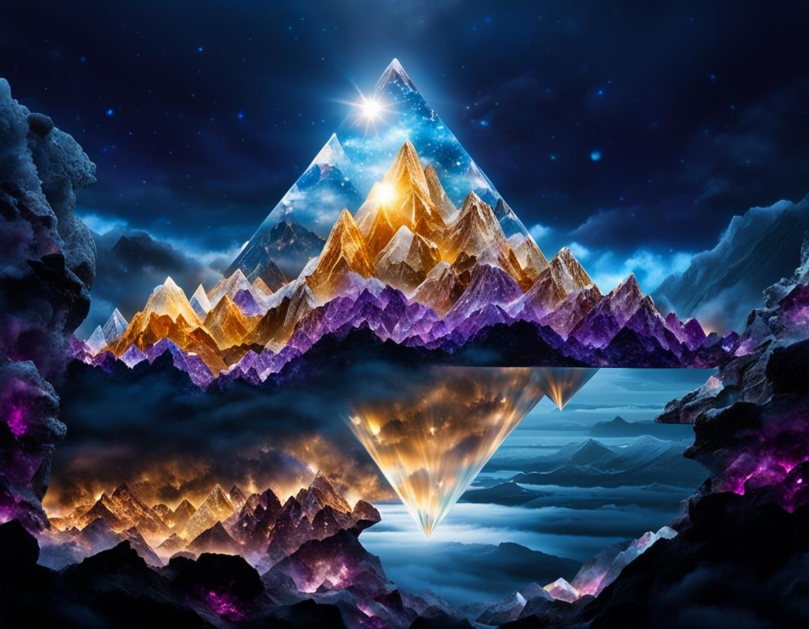 Gemstone Mountain Range in Golden Matrix