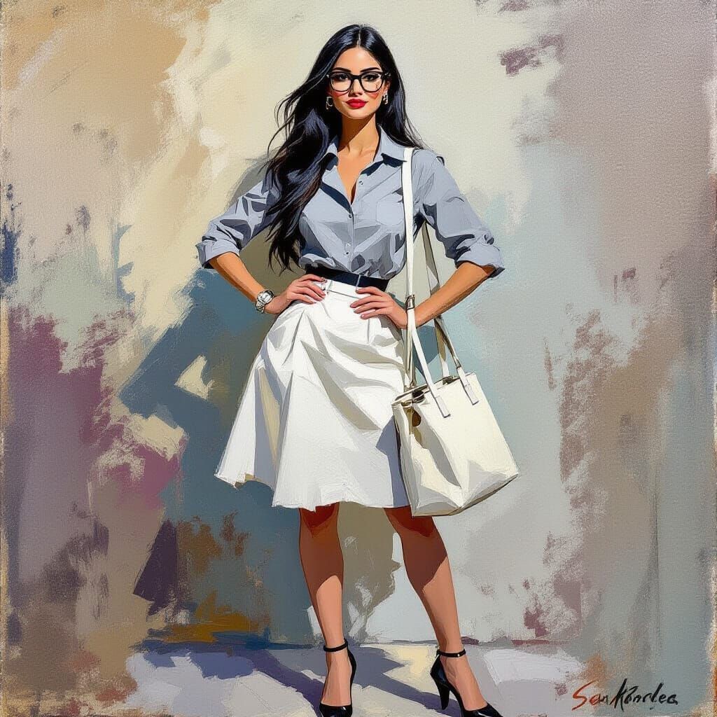 Impressionist Painting of a Confident Teacher