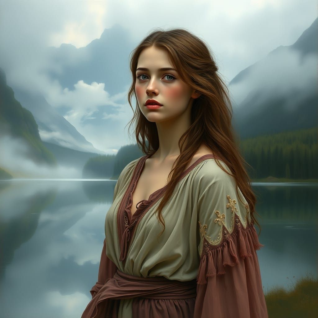 Sorrowful Beauty in a Serene Landscape