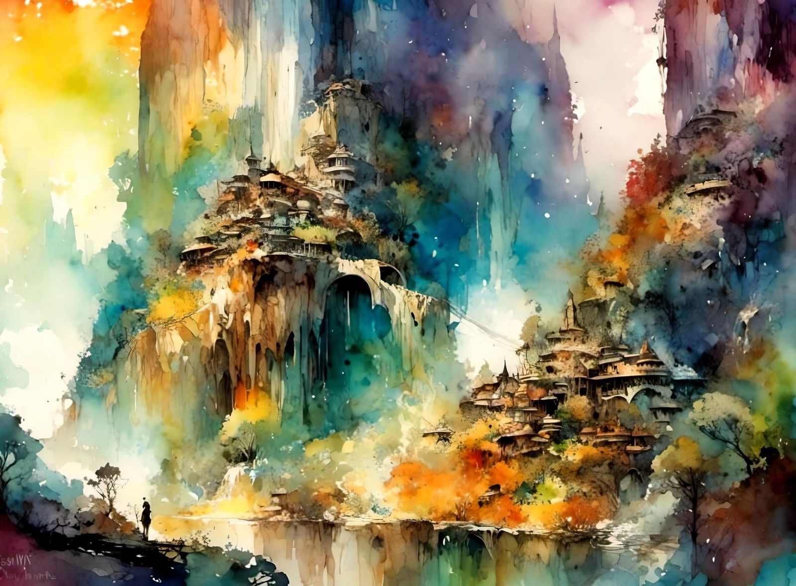 Rivendell in Rainbow Colors as Fine Art