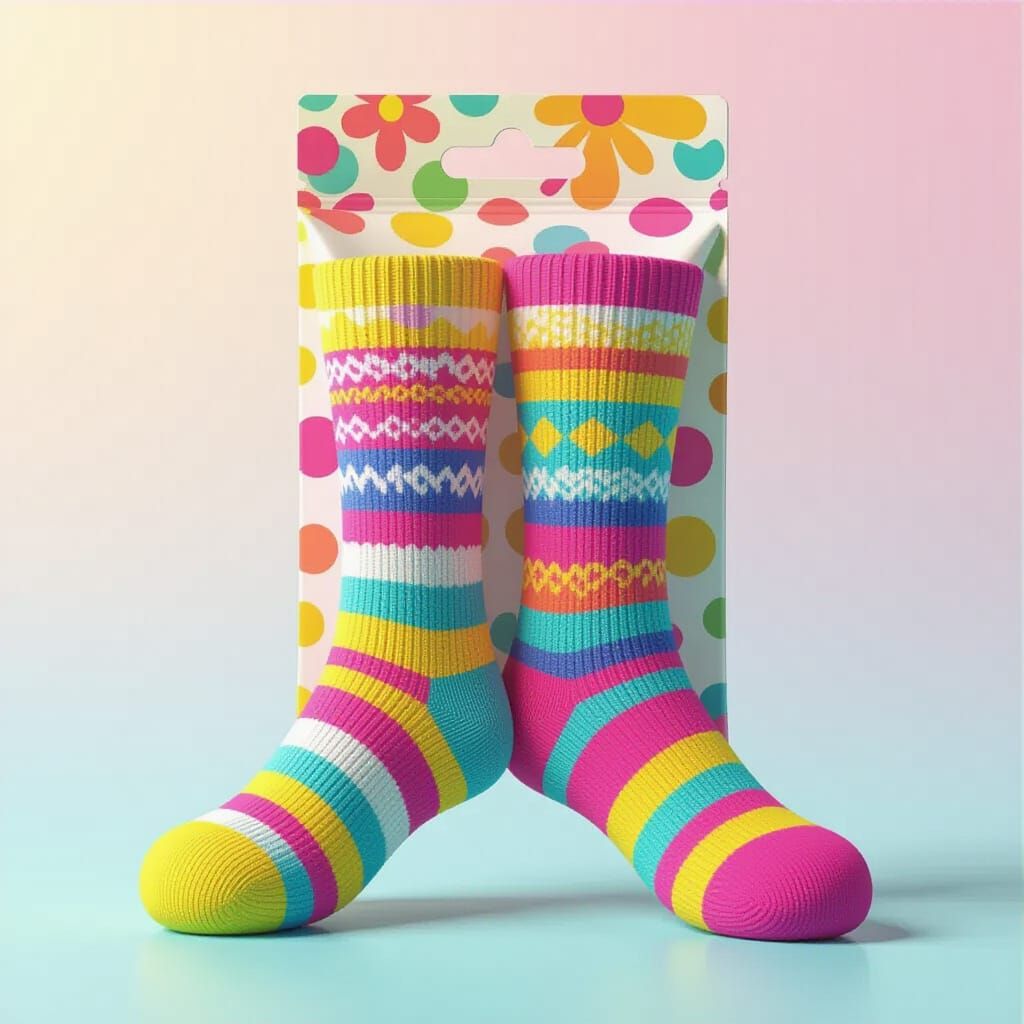 Funky Sock Package in Detailed 3D Render Style