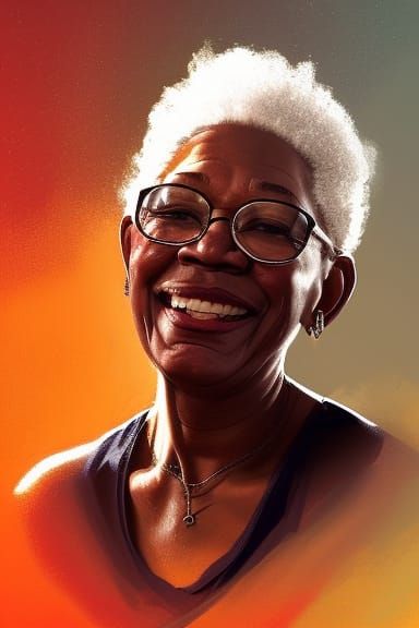 Female Morgan Freeman Portrait in Hyperrealistic Style