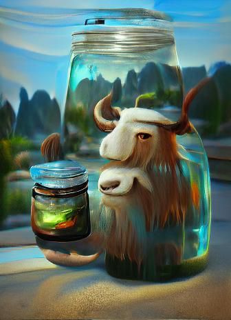 Yak in a Jar: 3D Oil Painting