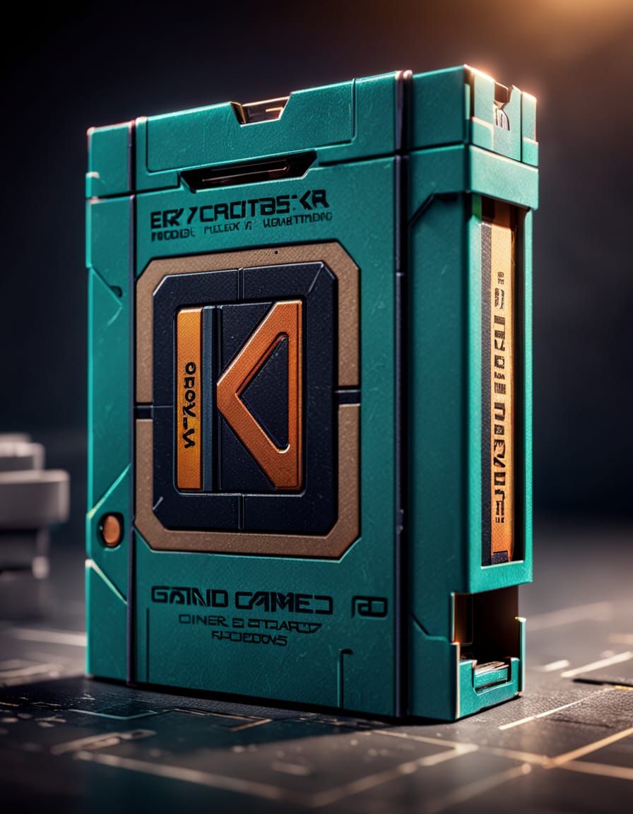 Hyperrealistic 3D Video Game Cartridge Box Photography