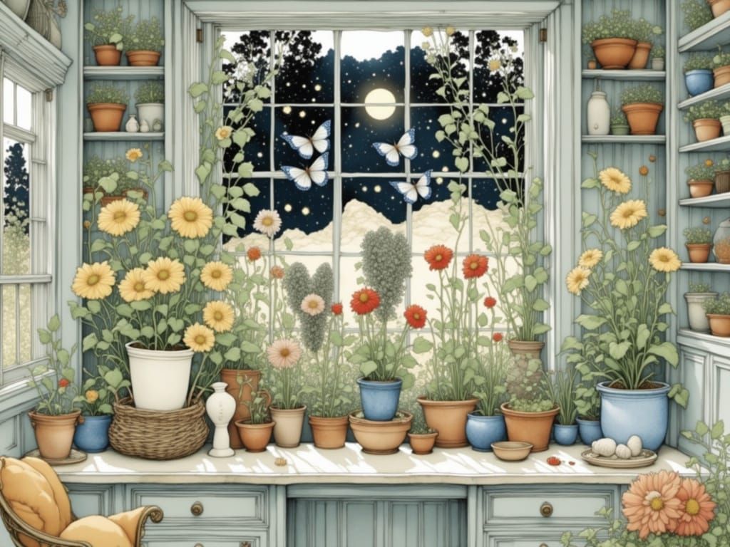 Whimsical Warmth: An Inviting Home Scene with Vintage Charm