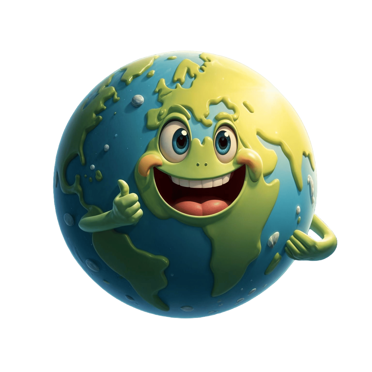 Whimsical Earth-Like Planet Radiates Joy in Outer Space