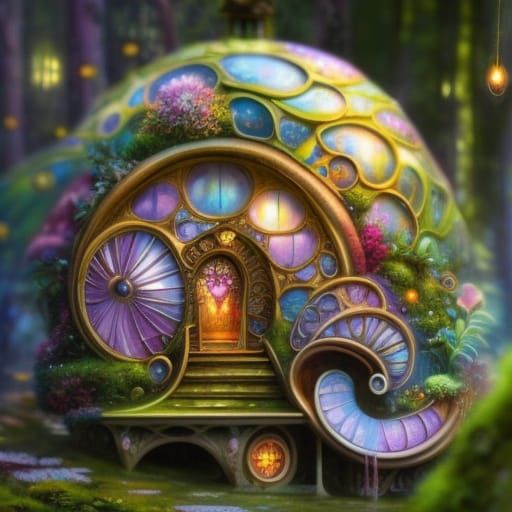 Enchanted Fairy Mushroom House in Fairytale Style