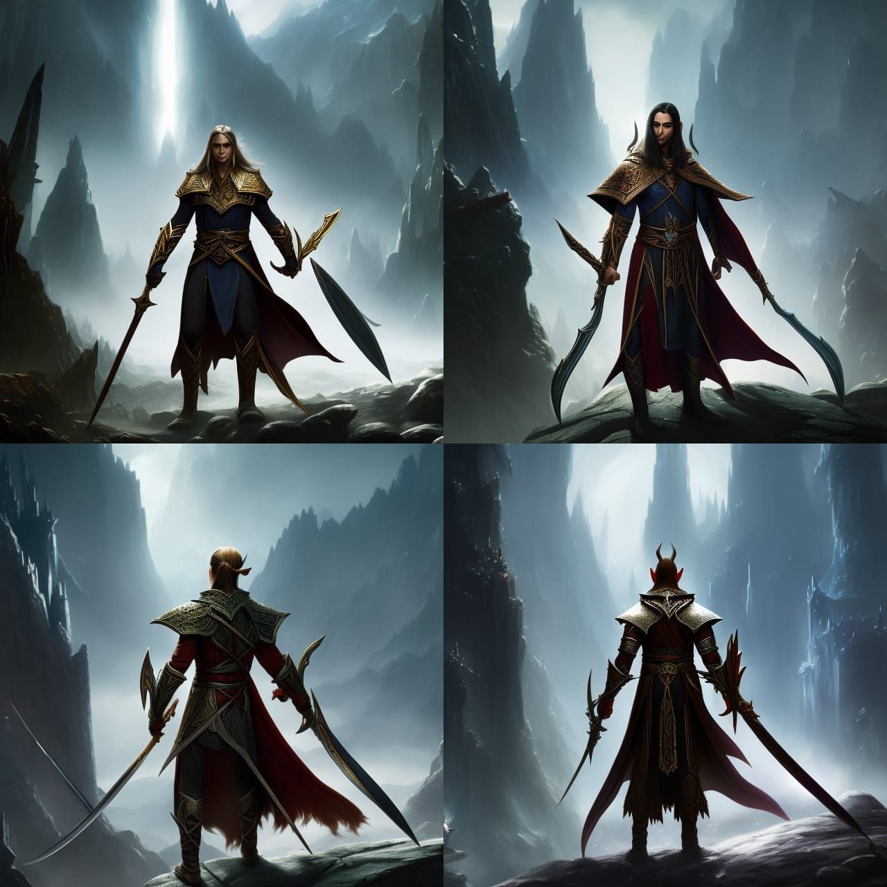 High elf,elf male paladin warlock, magic sword and shield legolas a masterpiece, 8k resolution, dark fantasy concept art...