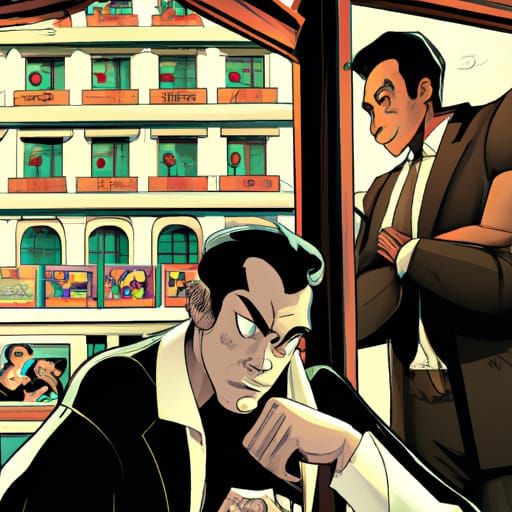 Chinese Mafia Hideout in Comic Book Art