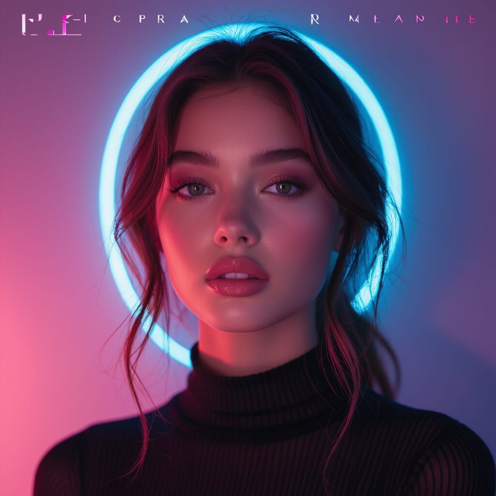 Cinematic Portrait of Woman with Neon Rim Light