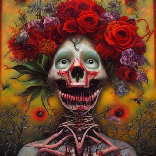 Romantic Dystopian Sci-Fi Impasto Painting