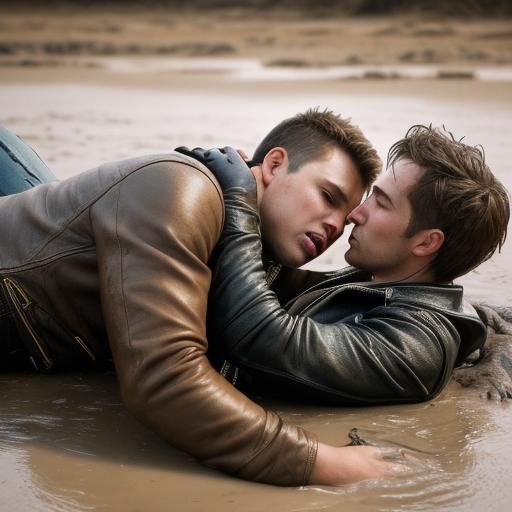 Passionate Kiss in Quicksand: A Dramatic Portrait