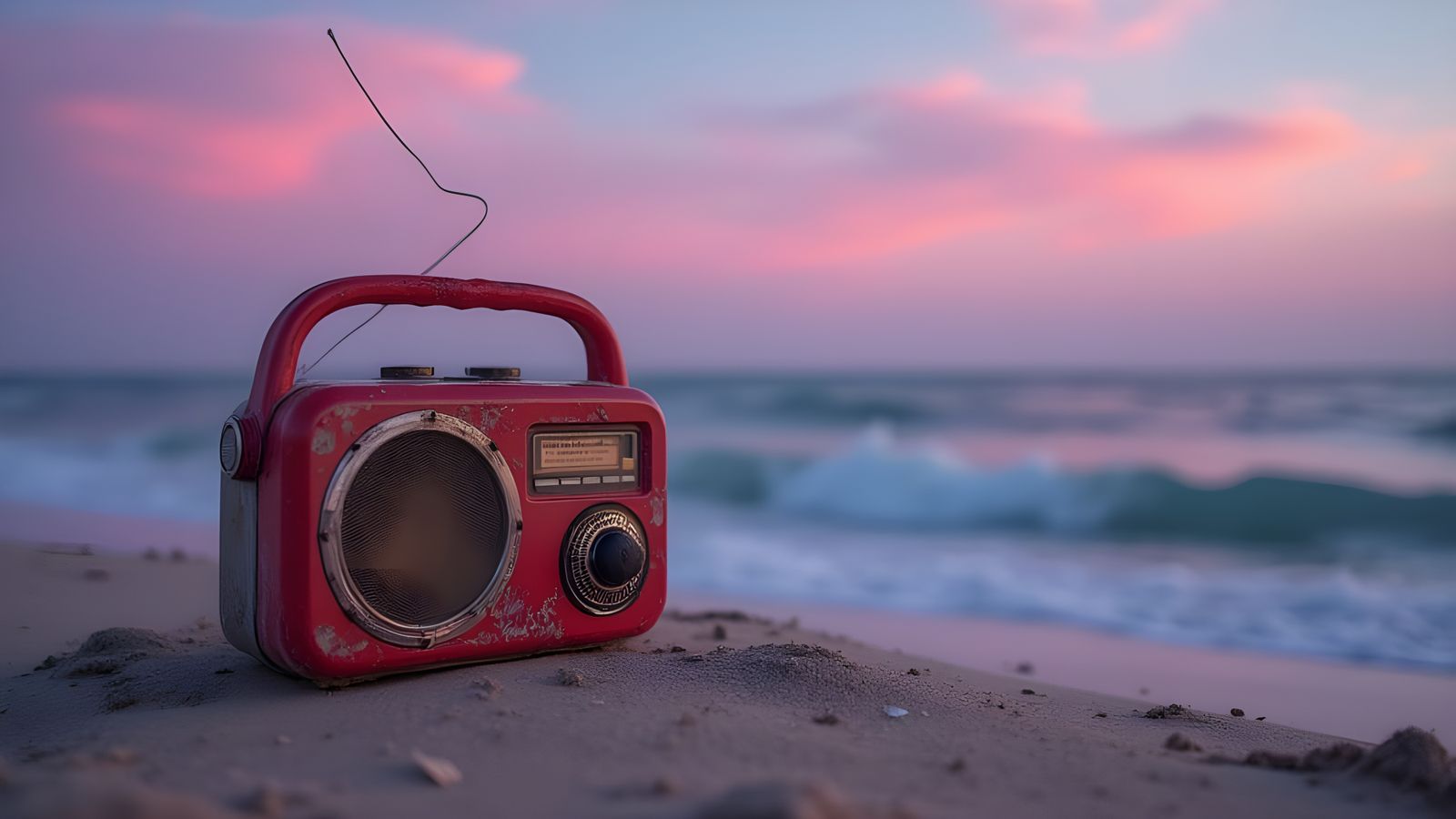 Vintage Transistor Radio Serenade Under Twilight Skies