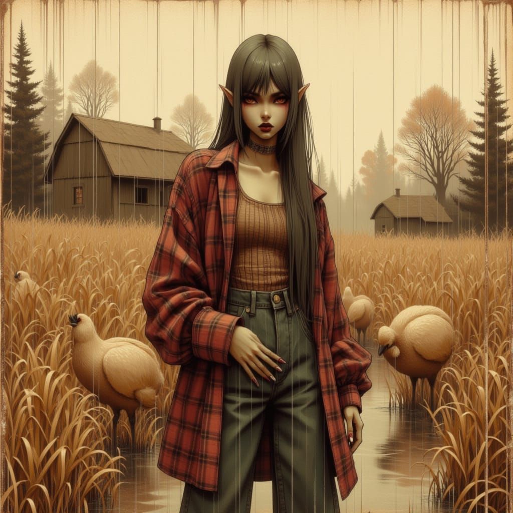 Grumpy Girl in Elven Fashion Drip Style