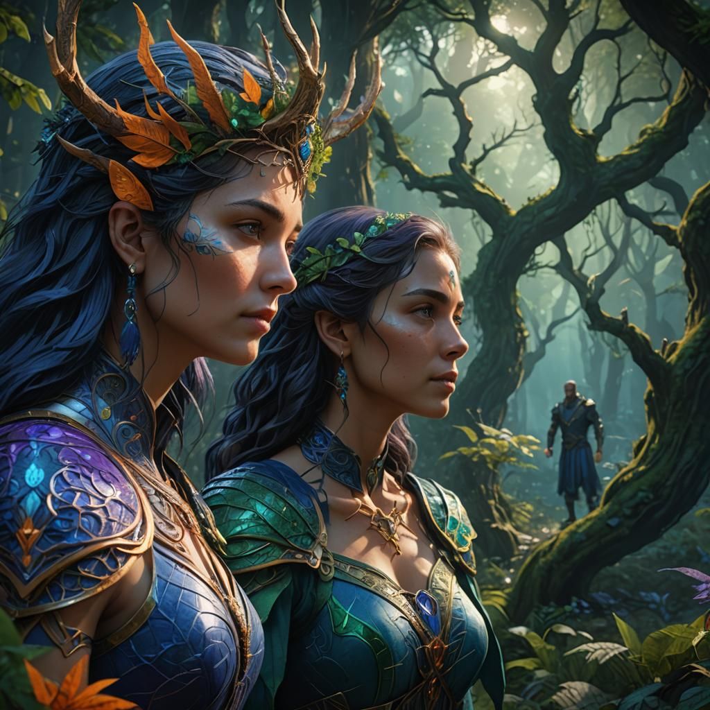 Mystical Forest Suspicion: Fantasy Concept Art