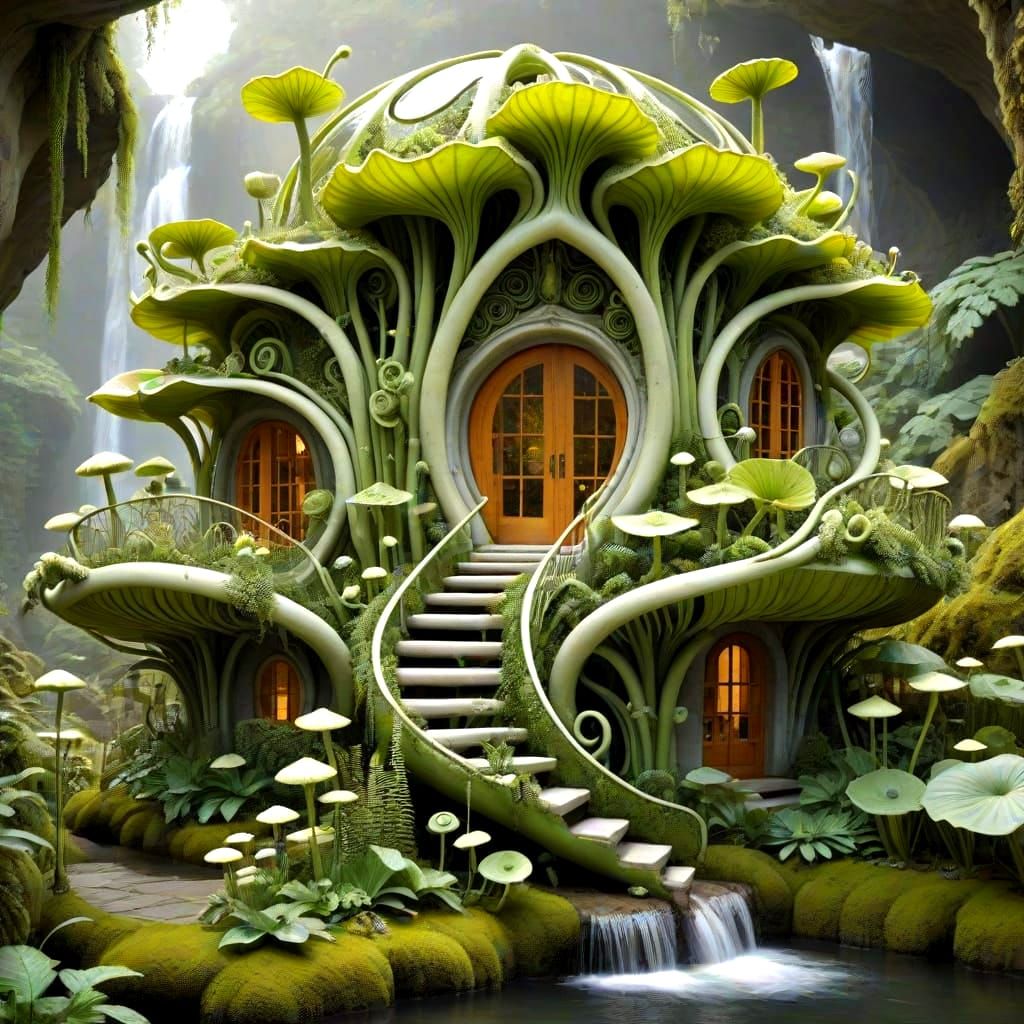 Exotic Eco-Shelter in a Tropical Waterfall Oasis