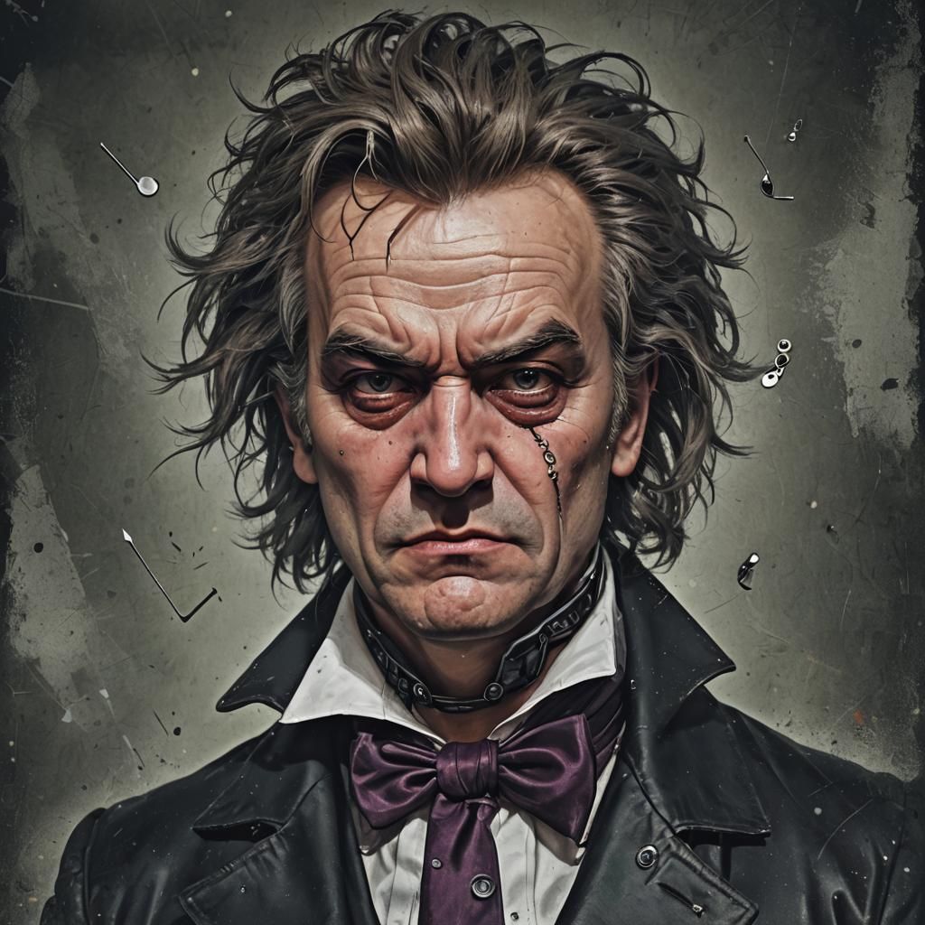 LP 12" album cover for a punk album call "F' Over Beethoven"...